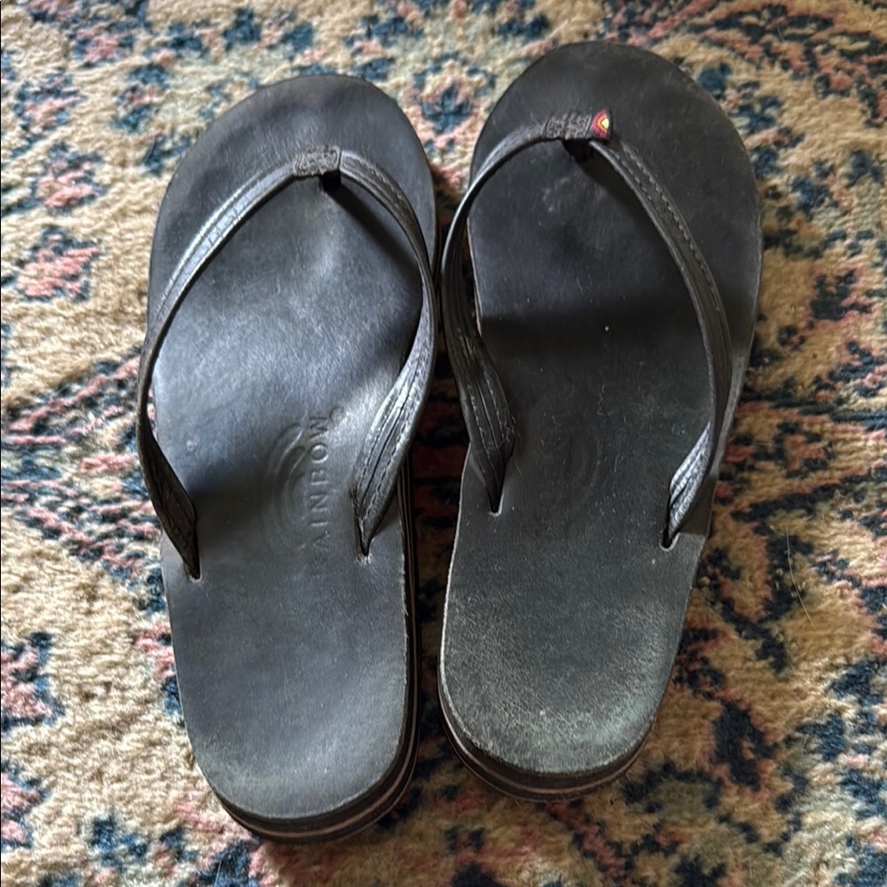 Rainbow Black Flip-Flop Sandals
